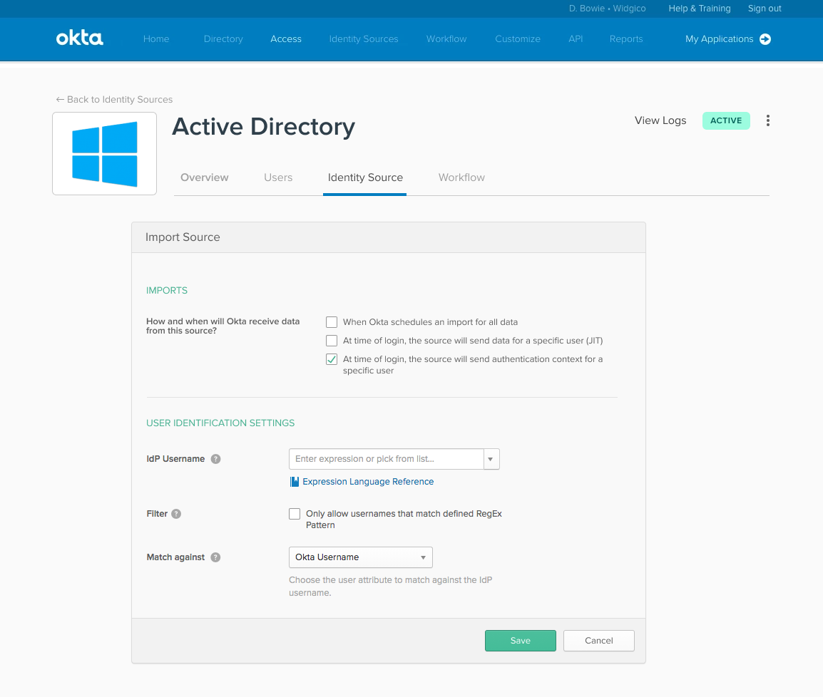 Import settings on an integration.